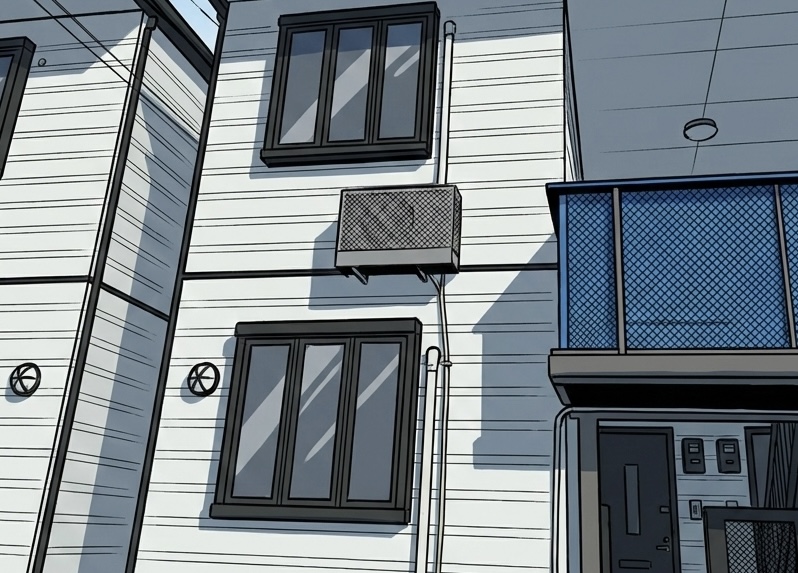 室外機ポーチ設置