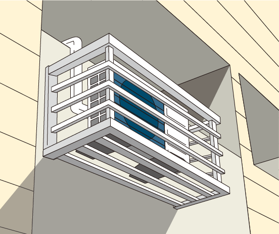 室外機ポーチ設置